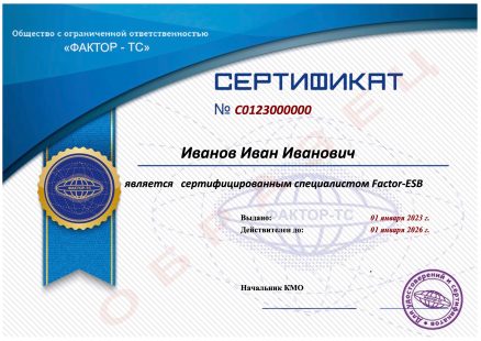 Сертификат ESB_образец